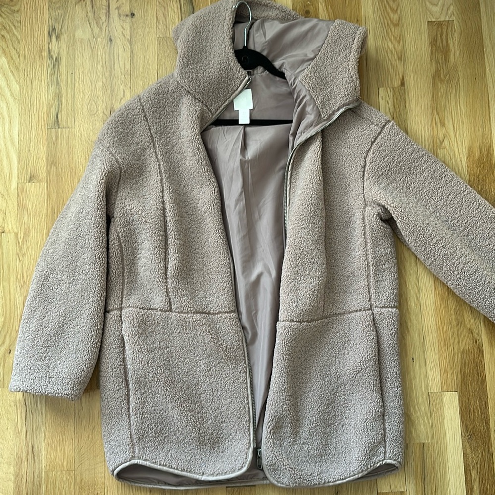 H&M mauve sherpa jacket